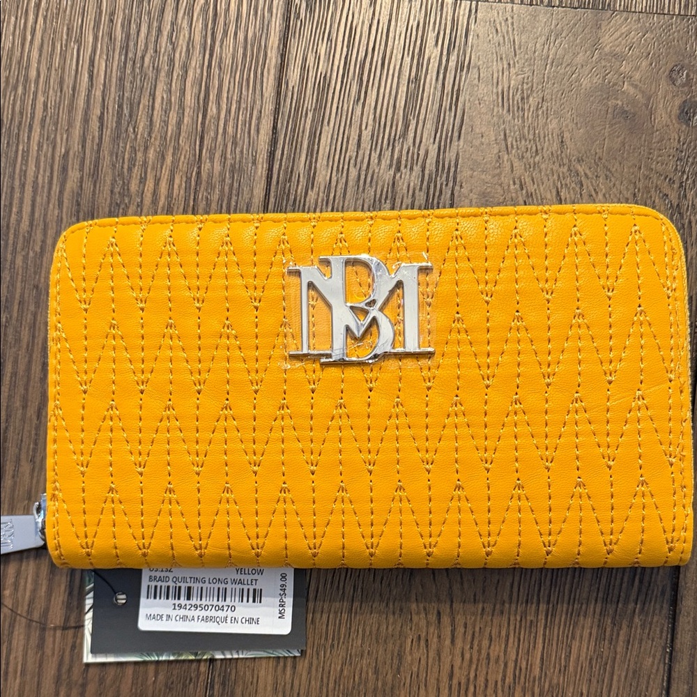 Badgley Mischka Yellow Quilted Wallet